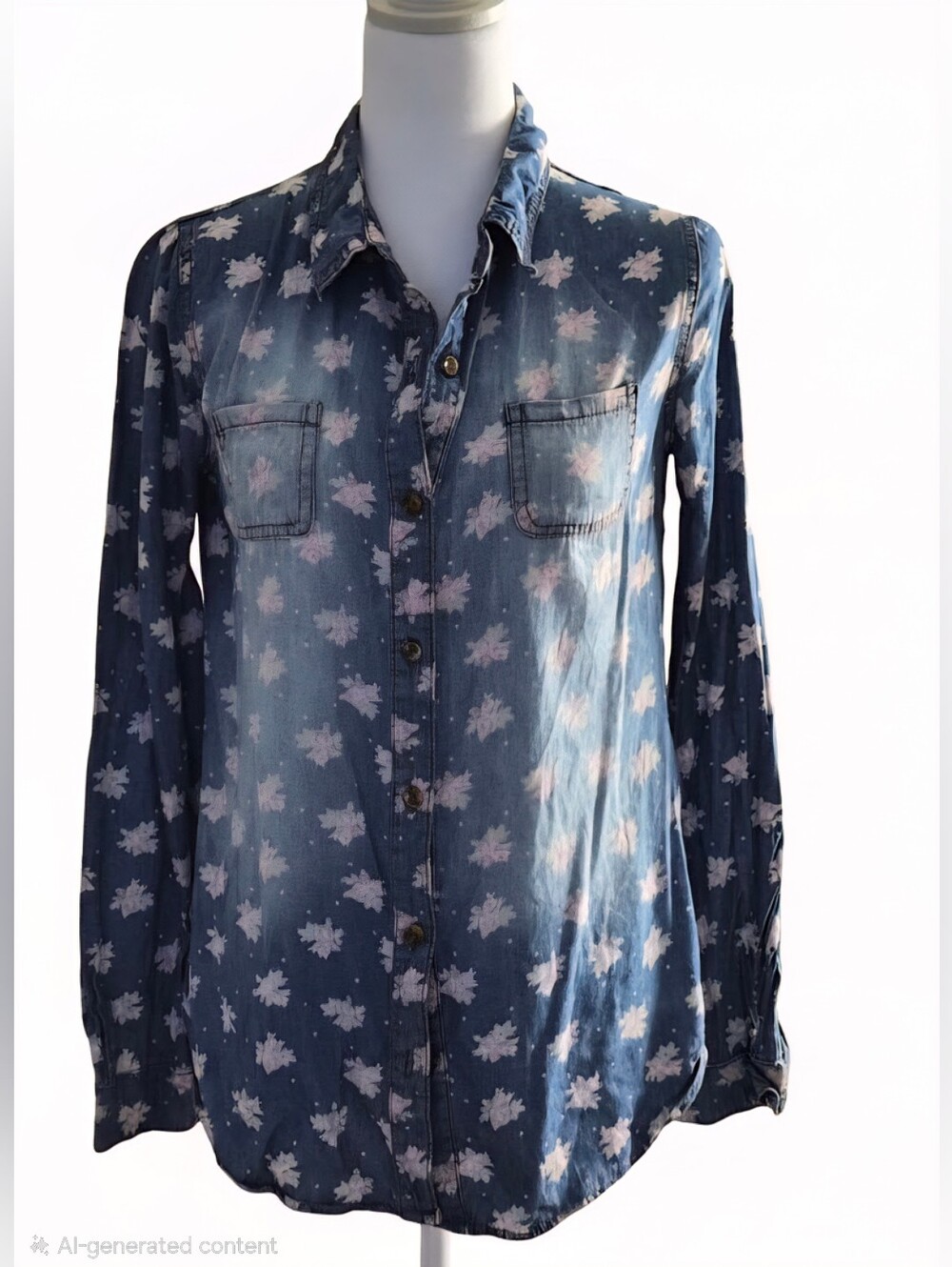 Cherokee Blue Floral Button-Down Shirt